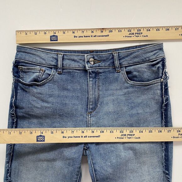 DL1961 Mara Straight Ankle Jeans Size 27 w/ Frayed Hem Side Seams 26" Inseam - Picture 9 of 11